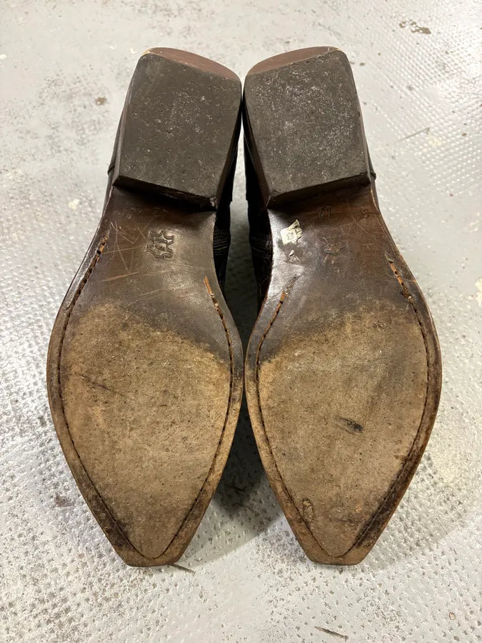 Vintage Brown Crocodile Embossed Leather Cowboy Boots jykNMMM 6
