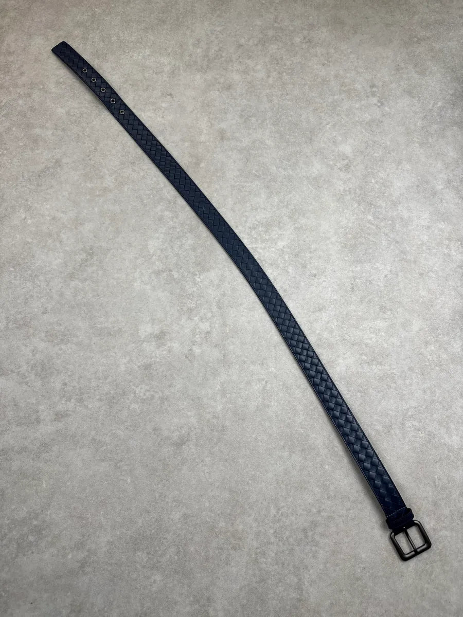 Bottega Veneta Navy Woven Leather Signature Belt brtqIvUh 7