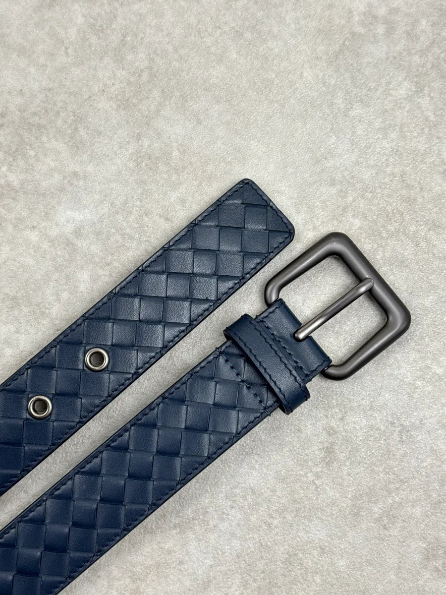 Bottega Veneta Navy Woven Leather Signature Belt brtqIvUh 3
