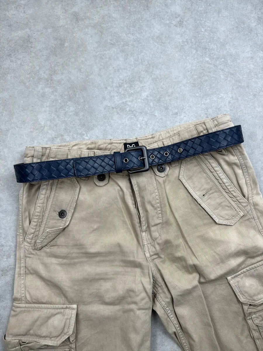 Bottega Veneta Navy Woven Leather Signature Belt brtqIvUh 0