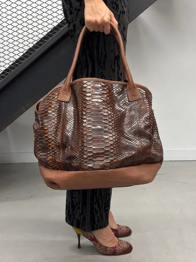 Brunello Cucinelli Brown Python Tote Bag IPGskNj 0