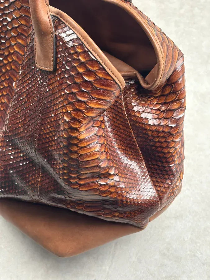 Brunello Cucinelli Brown Python Tote Bag IPGskNj 13
