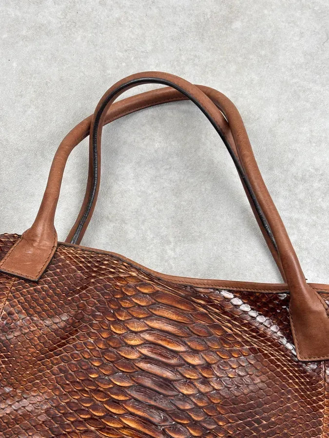 Brunello Cucinelli Brown Python Tote Bag IPGskNj 15