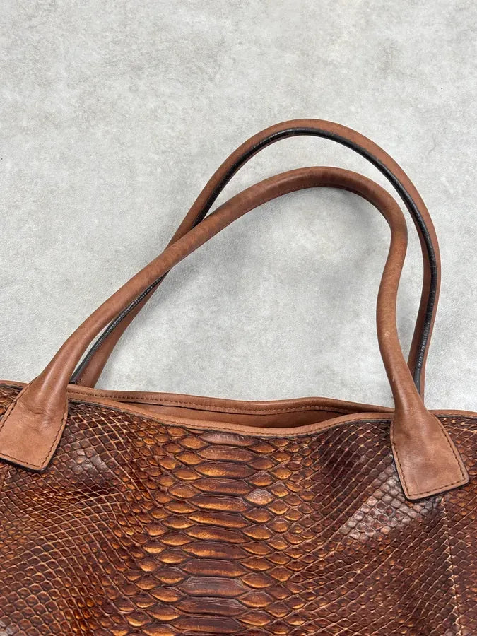 Brunello Cucinelli Brown Python Tote Bag IPGskNj 5