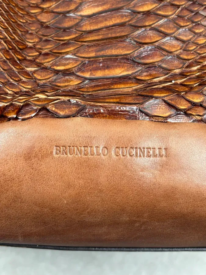 Brunello Cucinelli Brown Python Tote Bag IPGskNj 8