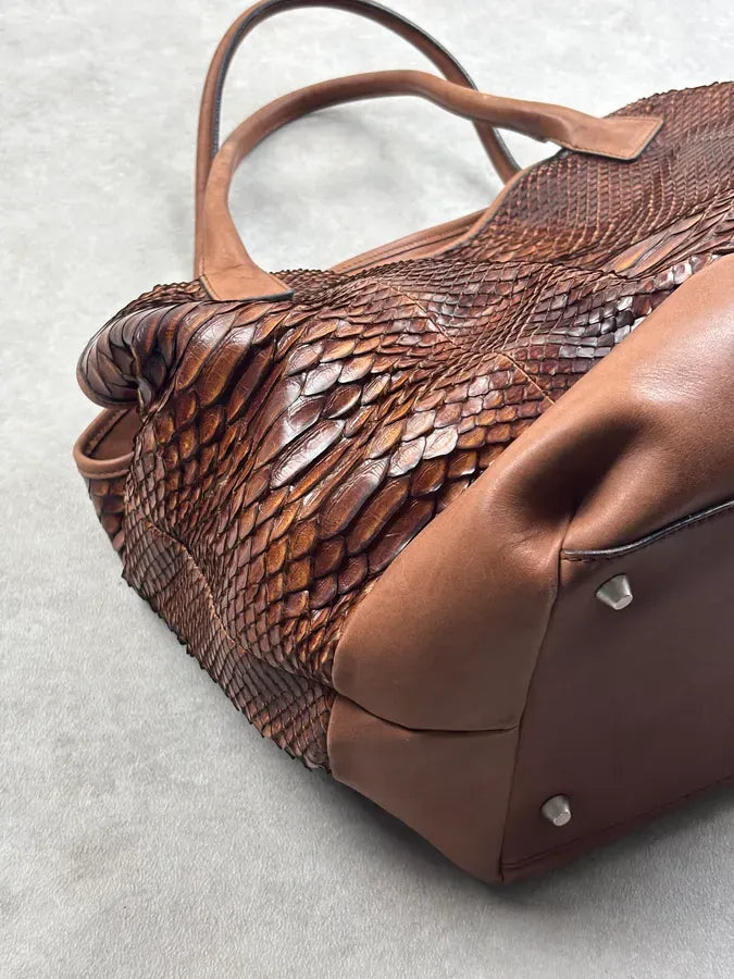 Brunello Cucinelli Brown Python Tote Bag IPGskNj 9