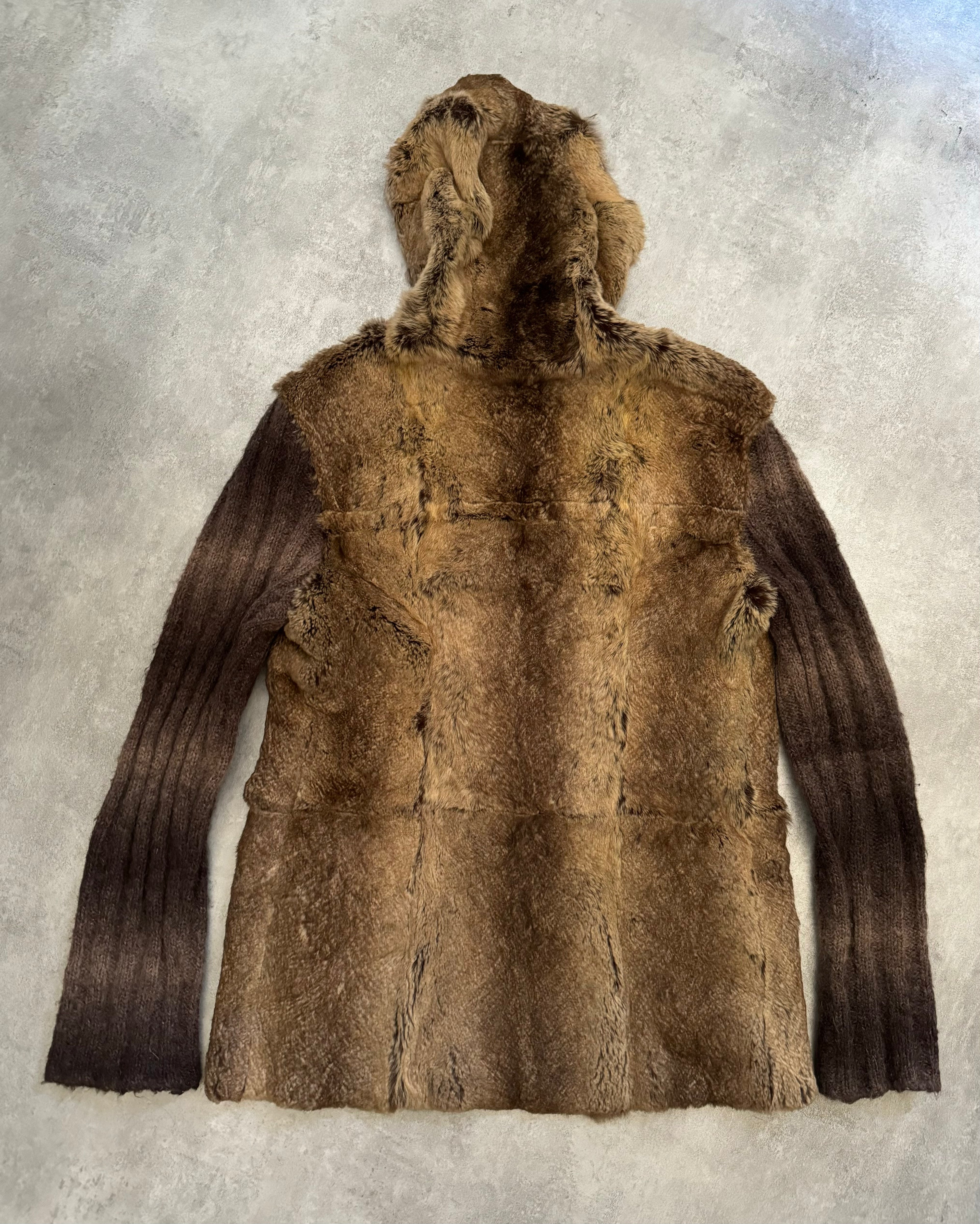 2000s Dolce & Gabbana Fur & Leather Brown Hybride Jacket  (M) - 4