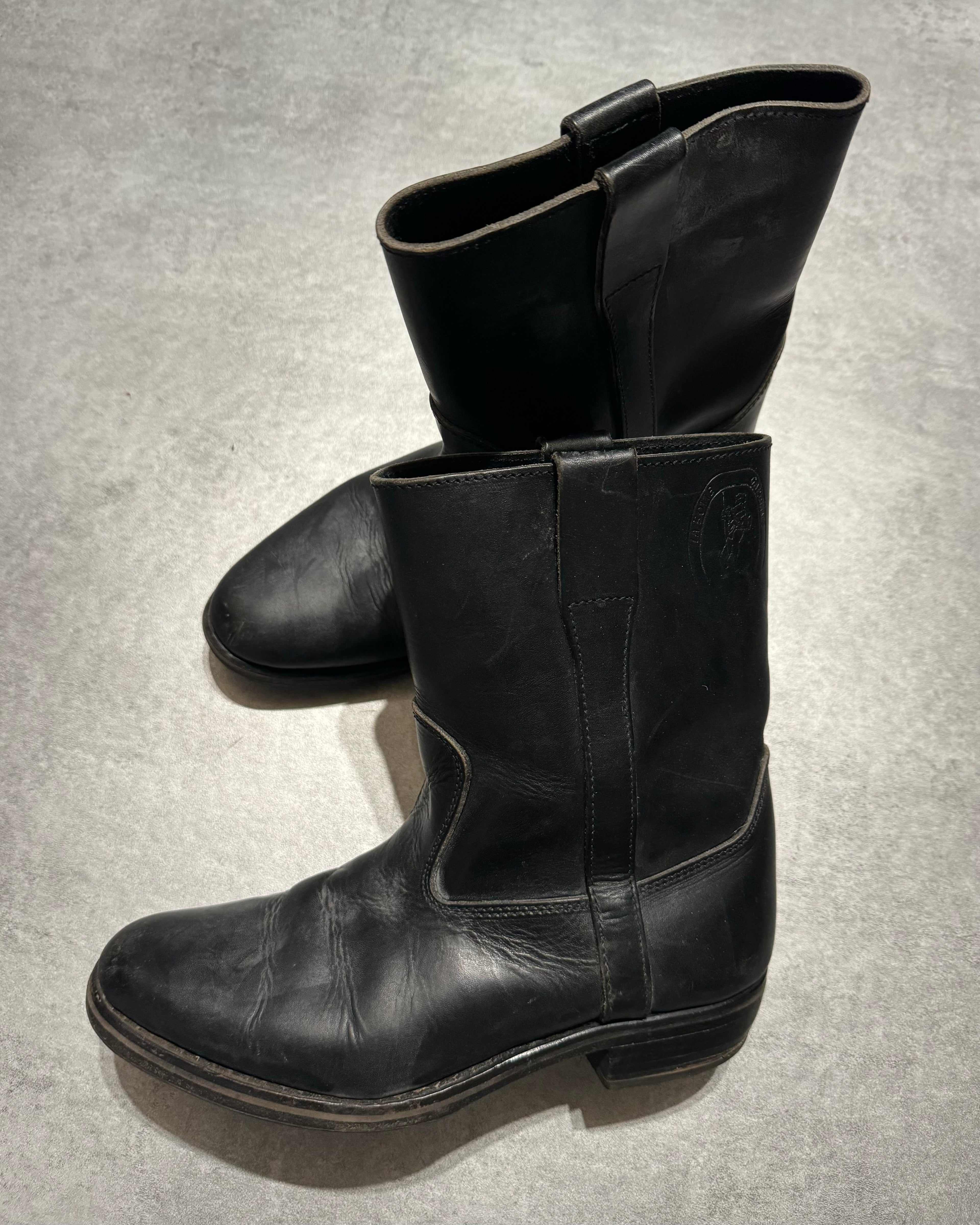 2000s French Cow-Boy Ankle Black Boots (42) - 3