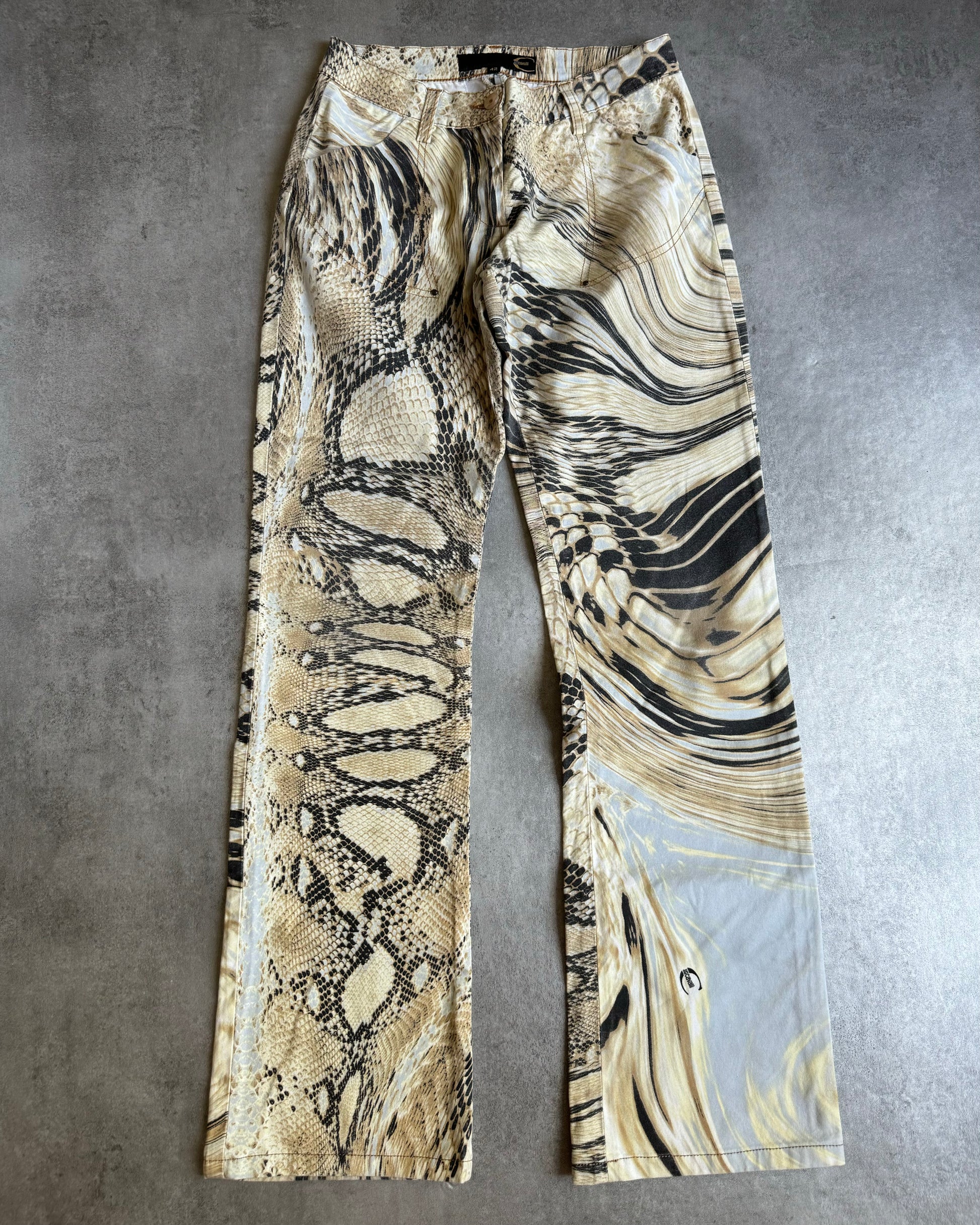 SS2004 Cavalli Glitched Snake Effect Pants  (XS) - 1