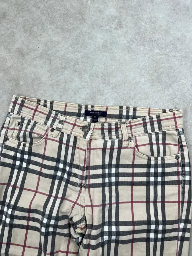 Burberry Beige Tartan Checkered Pants uwWOgRo 5