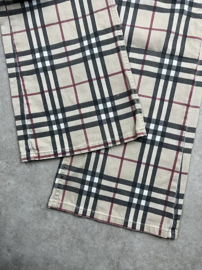 Burberry Beige Tartan Checkered Pants uwWOgRo 7