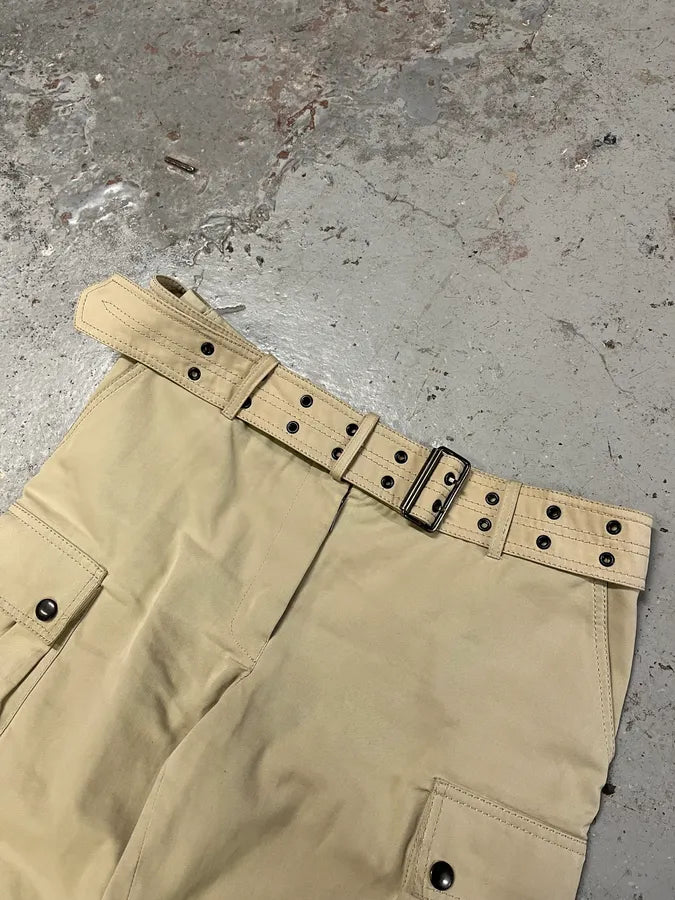 Burberry Beige Multi Pockets Belted Cargo Pants usUJxMV 5