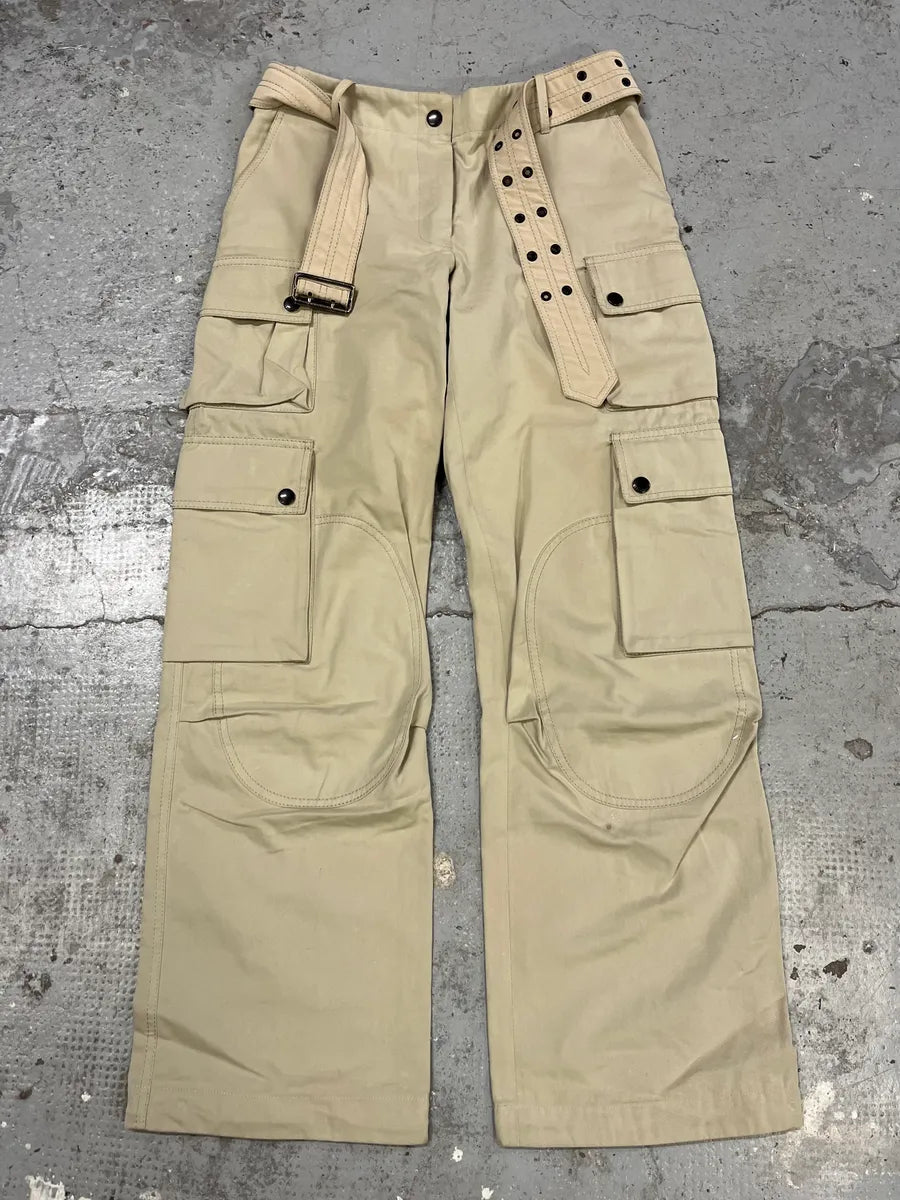 Burberry Beige Multi Pockets Belted Cargo Pants usUJxMV 6