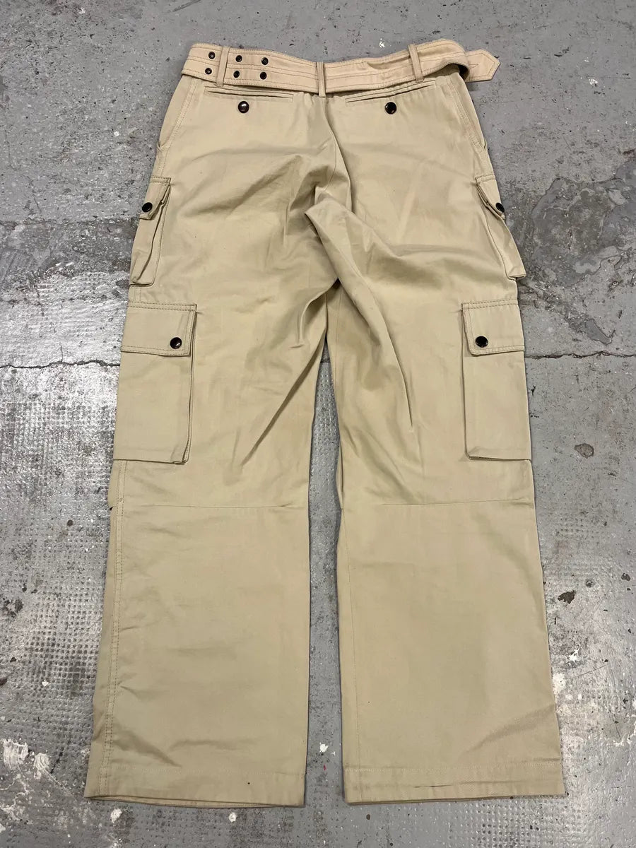 Burberry Beige Multi Pockets Belted Cargo Pants usUJxMV 7
