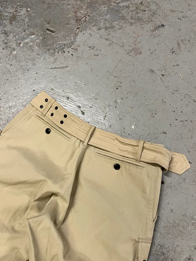 Burberry Beige Multi Pockets Belted Cargo Pants usUJxMV 8