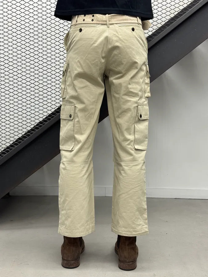 Burberry Beige Multi Pockets Belted Cargo Pants usUJxMV 3