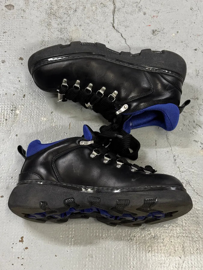 Burberry Black & Blue Leather Treck Low Hiking Boots siAPuQY 5