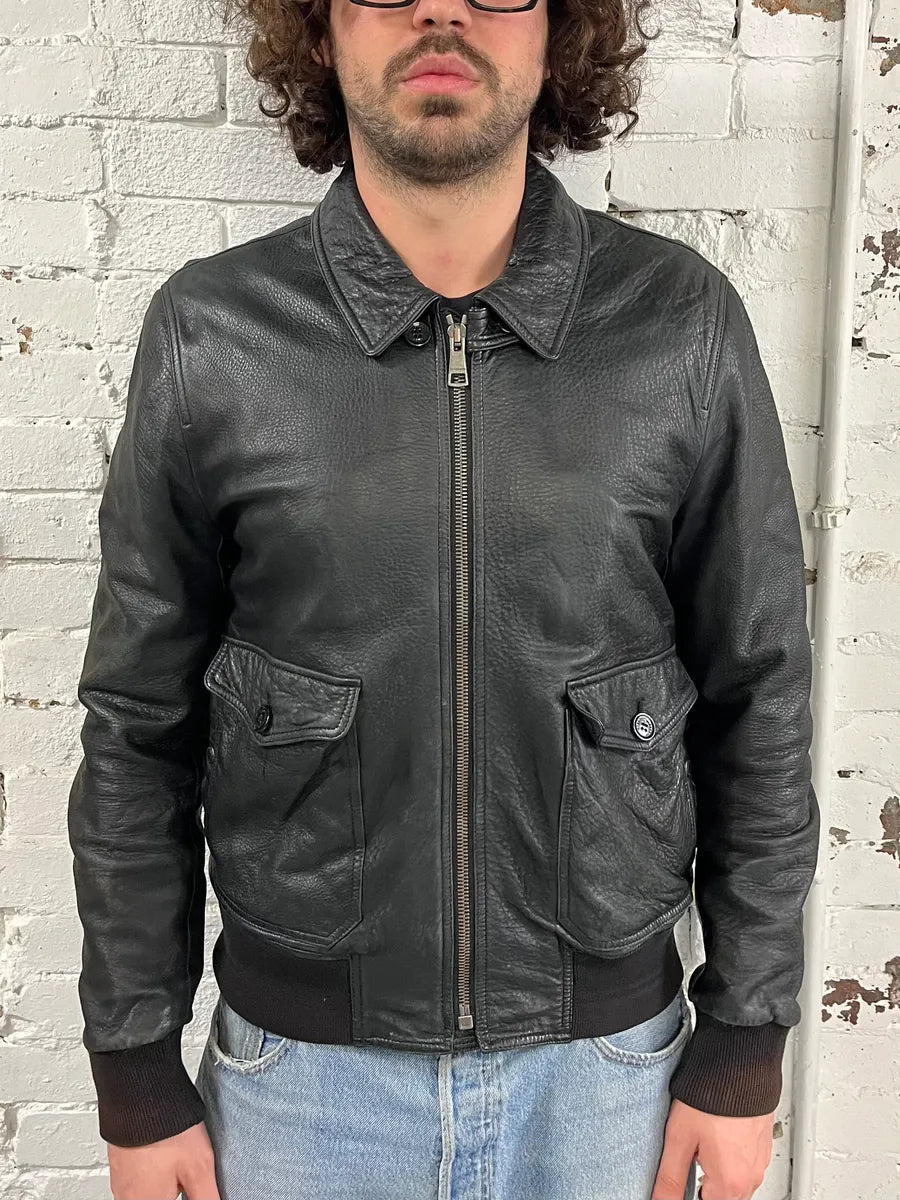 Burberry Black Cargo Pocket Black Premium Leather Jacket OsDDKvr 1