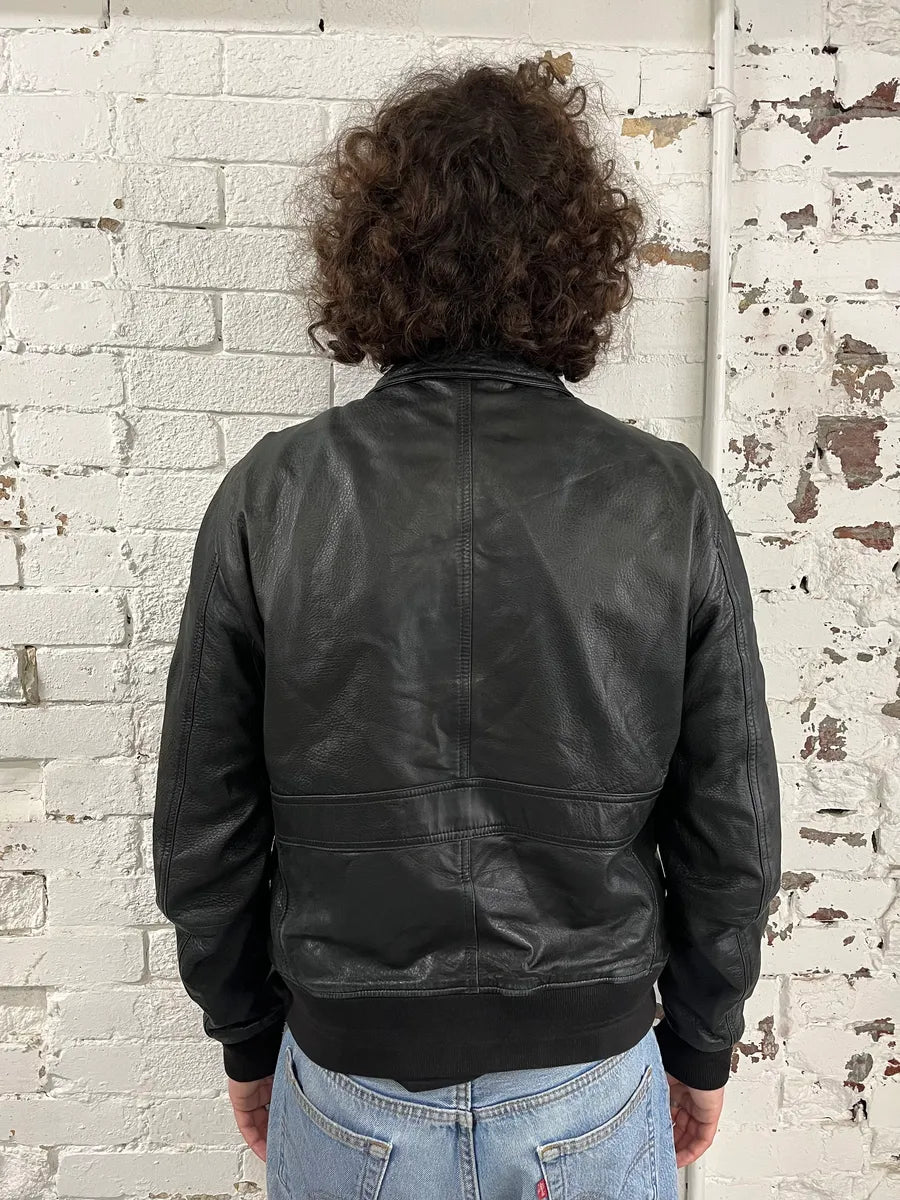 Burberry Black Cargo Pocket Black Premium Leather Jacket OsDDKvr 2