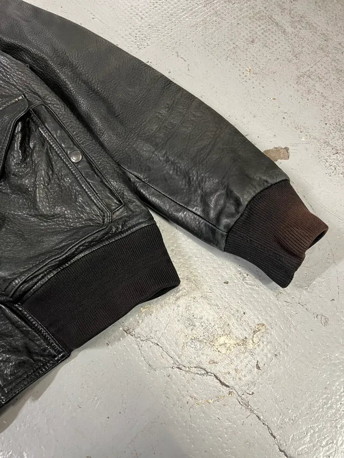 Burberry Black Cargo Pocket Black Premium Leather Jacket OsDDKvr 5