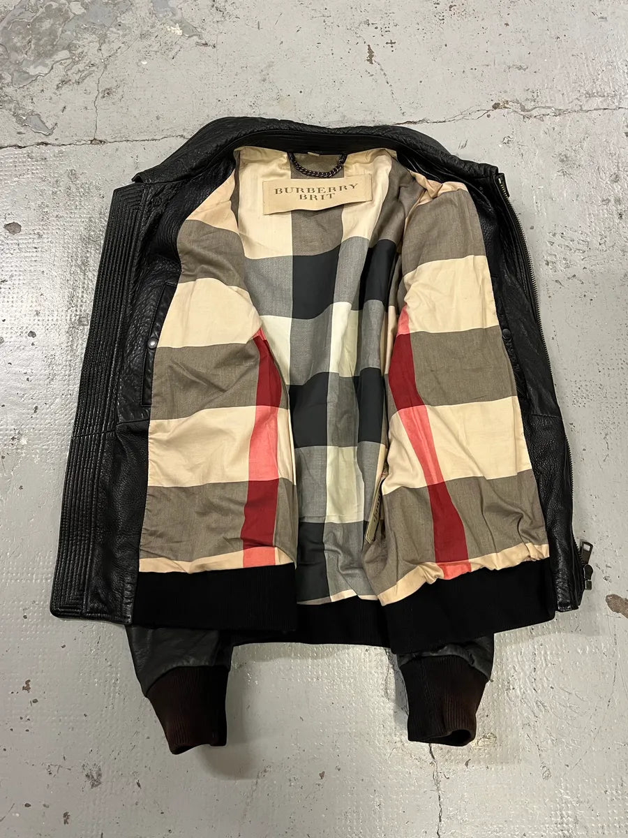Burberry Black Cargo Pocket Black Premium Leather Jacket OsDDKvr 7