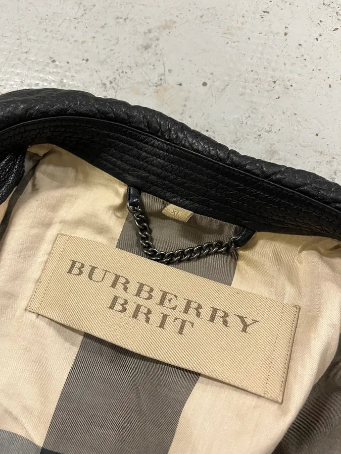 Burberry Black Cargo Pocket Black Premium Leather Jacket OsDDKvr 8