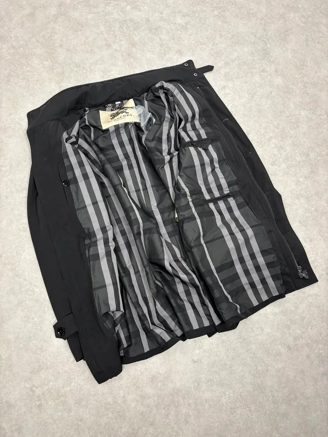Burberry Black Classy Long Windbreaker Jacket PxRbWeU 6