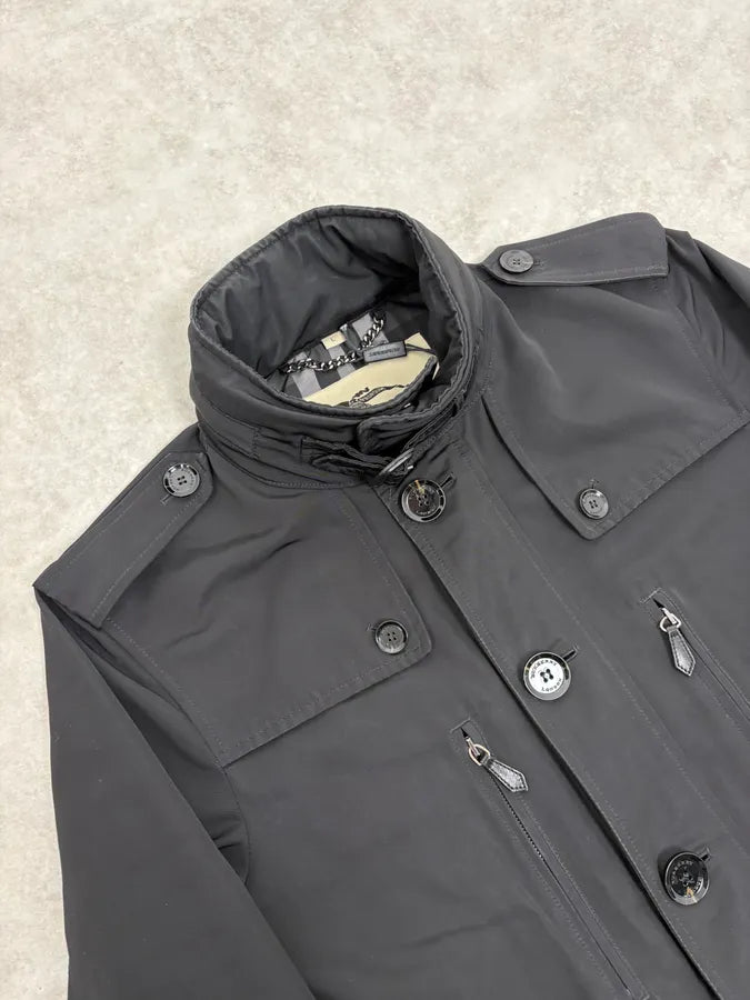 Burberry Black Classy Long Windbreaker Jacket PxRbWeU 4