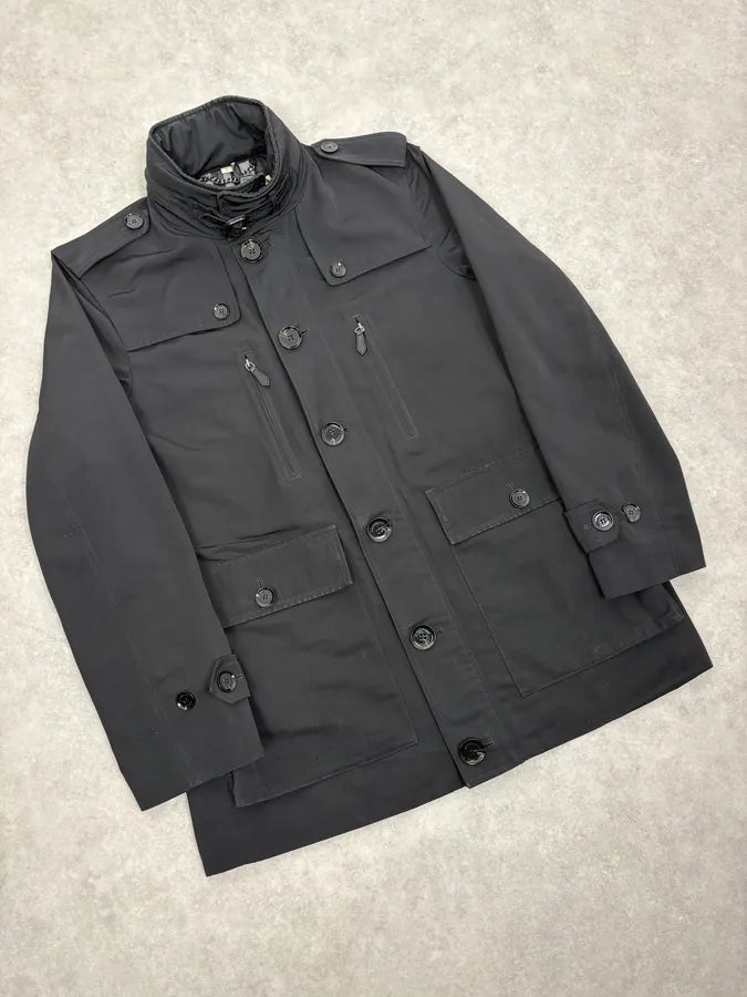 Burberry Black Classy Long Windbreaker Jacket PxRbWeU 3