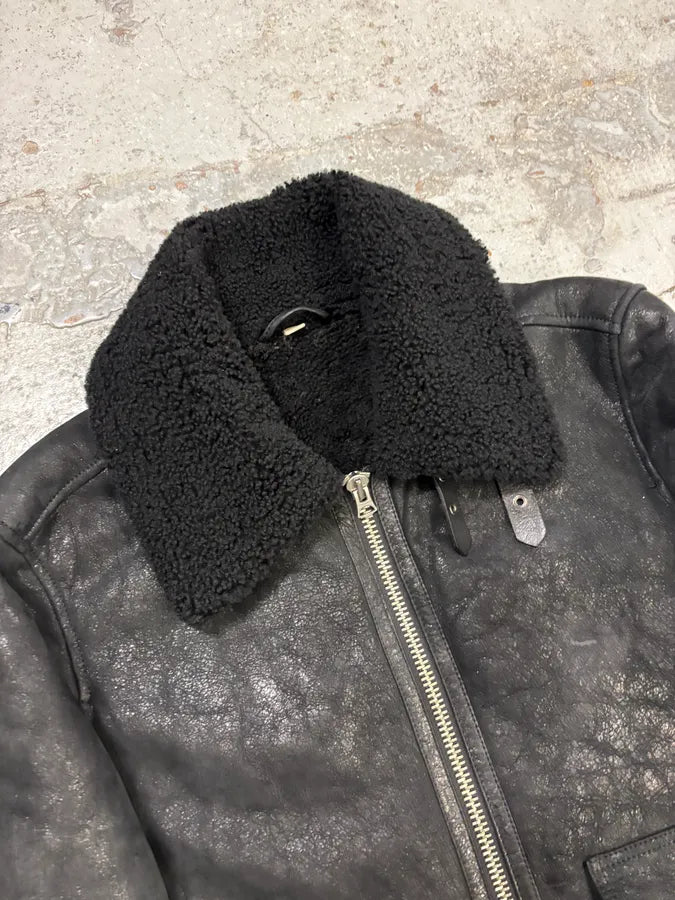 Burberry Black Shearling Pure Leather Jacket BjKSiRY 4