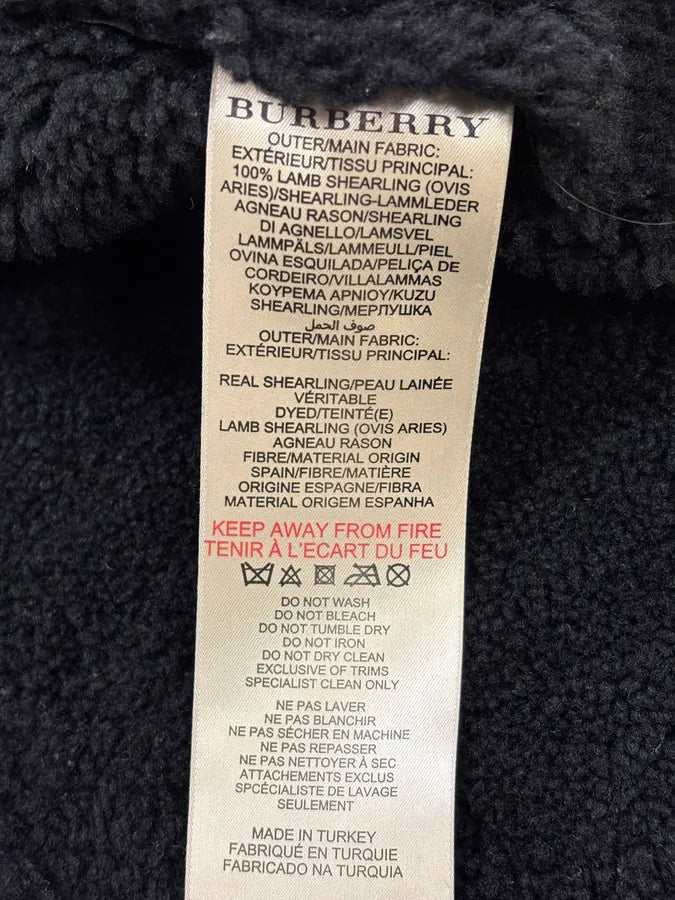 Burberry Black Shearling Pure Leather Jacket BjKSiRY 12