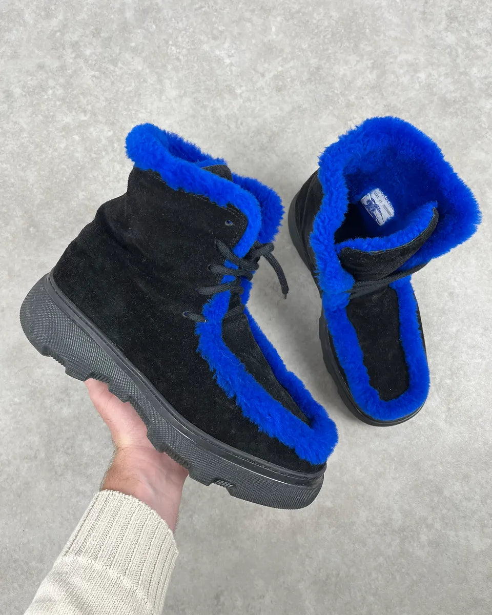 Burberry Black Suede Shearling Creeper Boots IgsjaFn 0