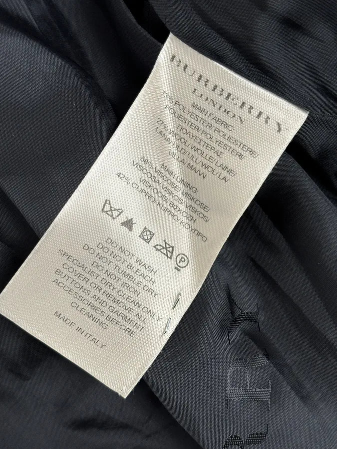 FW2009 Burberry Prorsum Black Wool Tonal Check Trench Coat gbcdpzc 10