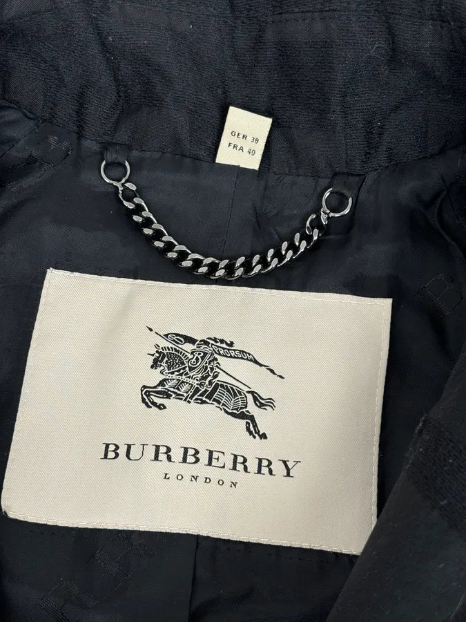 FW2009 Burberry Prorsum Black Wool Tonal Check Trench Coat gbcdpzc 9