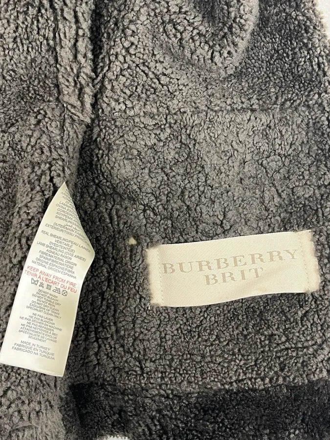 Burberry Brown Aviator Sheep Leather Eroded Jacket emIHSRB 12