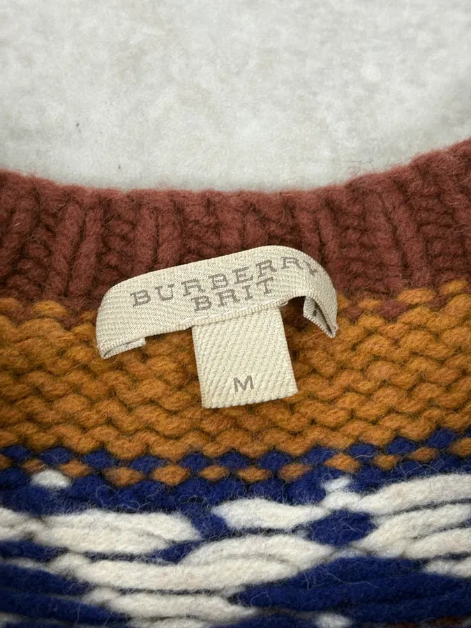 Burberry Brown Wool Fair Isle Crewneck Sweater YpdNeSa 8
