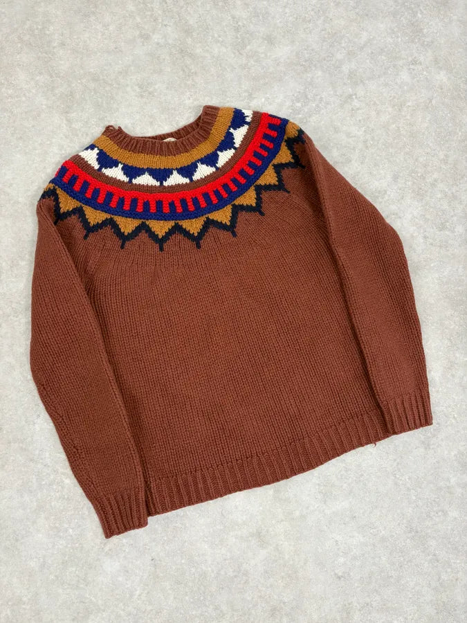 Burberry Brown Wool Fair Isle Crewneck Sweater YpdNeSa 3