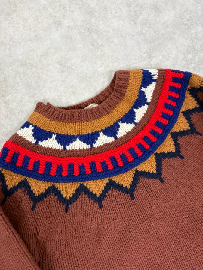 Burberry Brown Wool Fair Isle Crewneck Sweater YpdNeSa 4