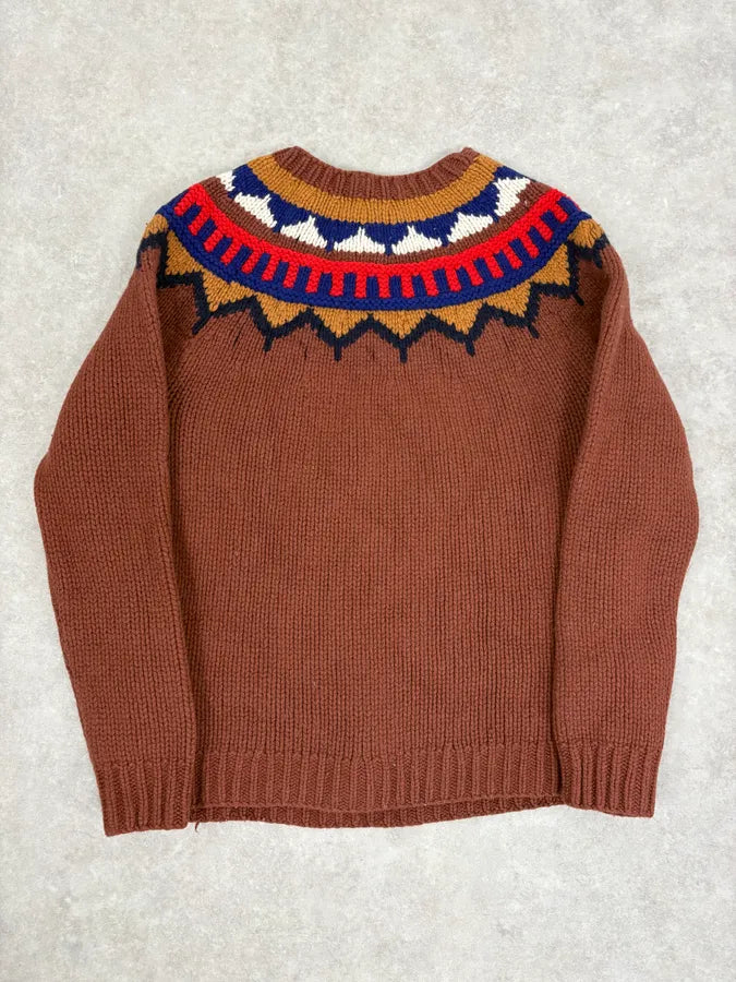 Burberry Brown Wool Fair Isle Crewneck Sweater YpdNeSa 5
