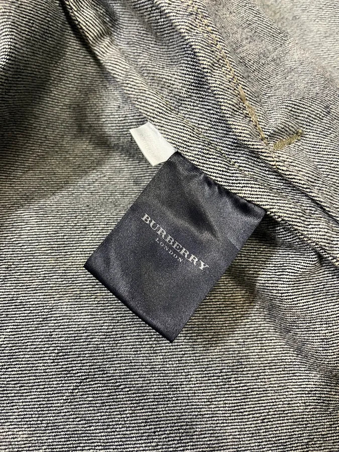 Burberry Dark Contrast Stitch Navy Denim Bomber Jacket vdGNune 10