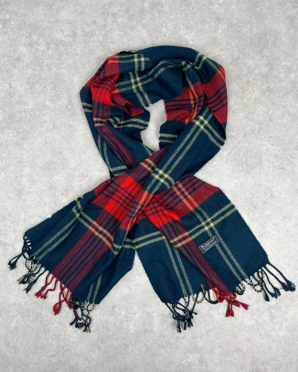 Burberry Green & Tartan Wool Scarf sTuwLPp 0