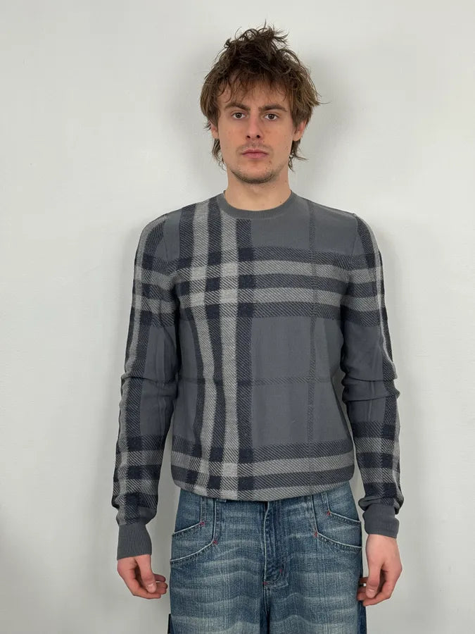 Burberry Grey Signature Tartan Sweater bFYmNVP 1