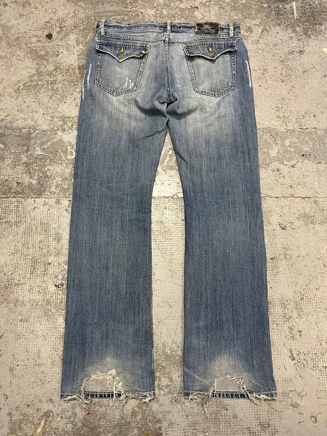 2000s Burberry Blue Faded Denim Jeans (L) aKjobHo 6