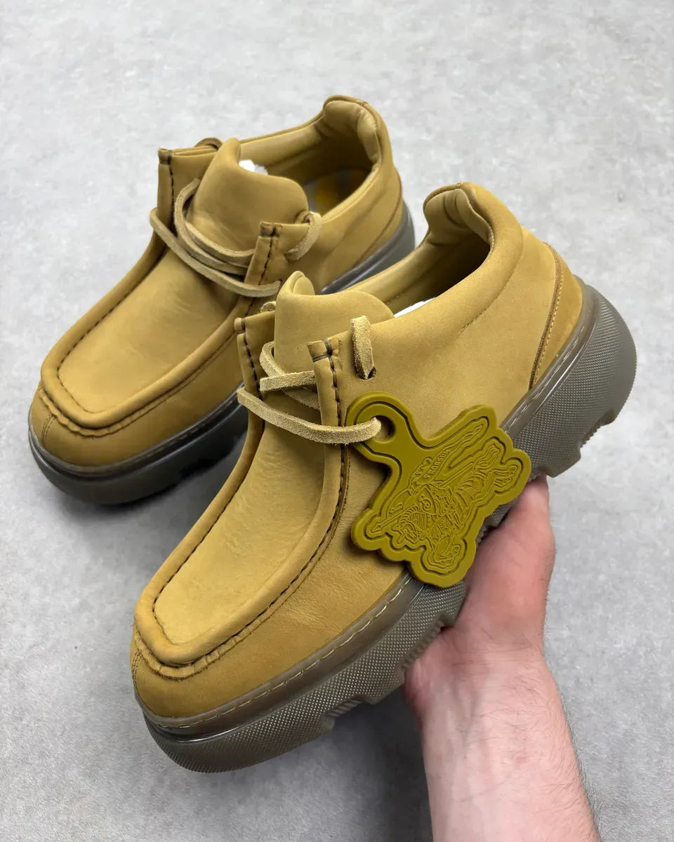 Burberry Mustard Leather Lace-Up Boat Shoes hDpakHZ 0