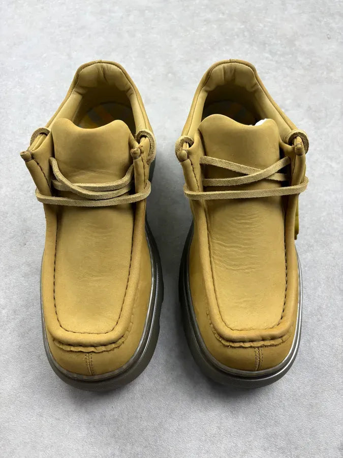 Burberry Mustard Leather Lace-Up Boat Shoes hDpakHZ 1