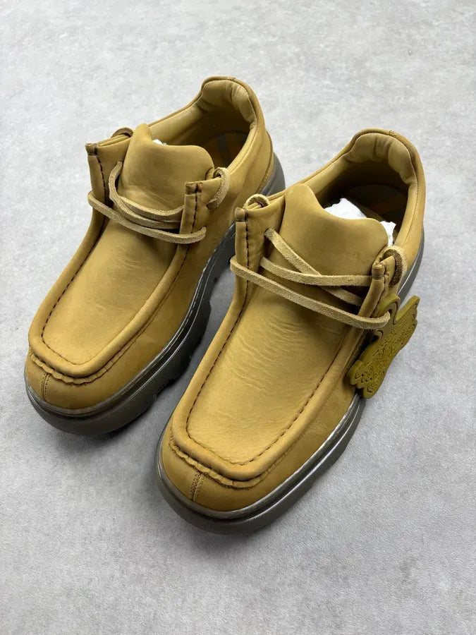 Burberry Mustard Leather Lace-Up Boat Shoes hDpakHZ 2