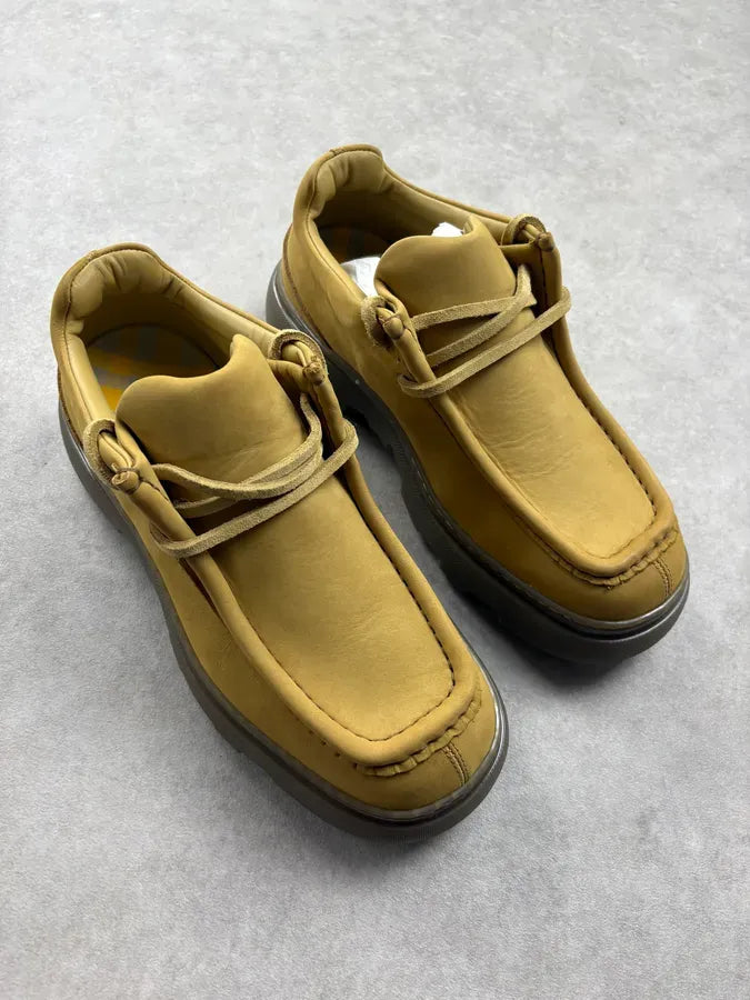 Burberry Mustard Leather Lace-Up Boat Shoes hDpakHZ 3
