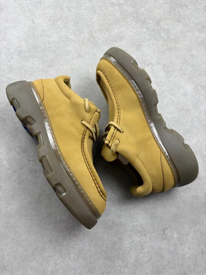 Burberry Mustard Leather Lace-Up Boat Shoes hDpakHZ 5