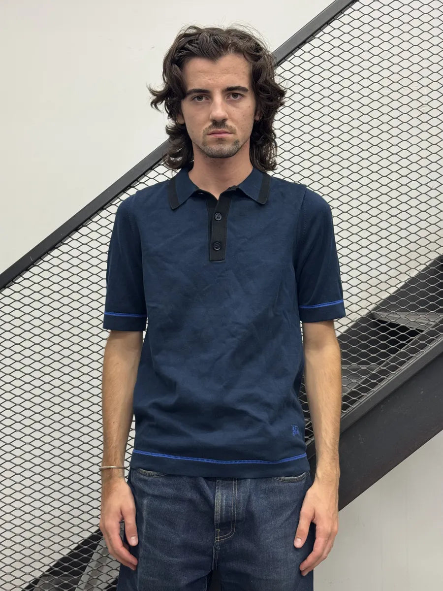 Burberry Navy Minimalist Polo Shirt HszOZpf 1