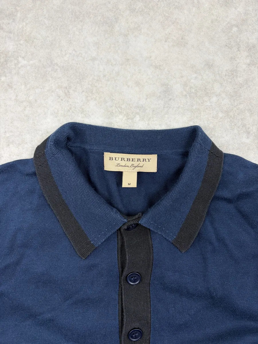 Burberry Navy Minimalist Polo Shirt HszOZpf 4